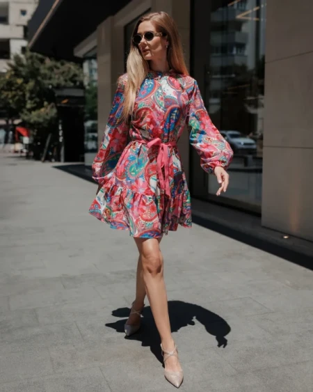 Oliara aranyszinű női magassarkú szandál lakkozott ökológiai bőrből