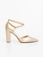 Doora aranyszinű női magassarkú cipő ökológiai bőrből