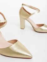 Doora aranyszinű női magassarkú cipő ökológiai bőrből