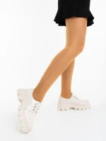 Honami bézs női félcipő lakkozott ökológiai bőrből