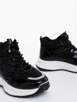 Varava fekete női sportcipő textil anyagból és szintetikus anyagból