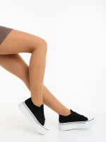 Rupela fekete női tornacipő textil anyagból