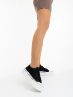 Rupela fekete női tornacipő textil anyagból