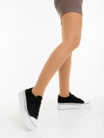 Rupela fekete női tornacipő textil anyagból