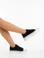 Rupela fekete női tornacipő textil anyagból