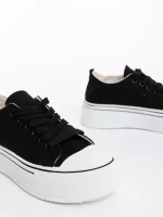 Rupela fekete női tornacipő textil anyagból