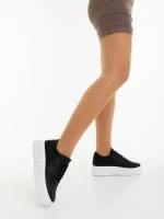 Diara fekete női sportcipő ökológiai bőrből