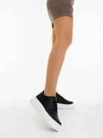 Diara fekete női sportcipő ökológiai bőrből