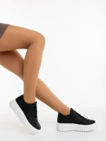 Diara fekete női sportcipő ökológiai bőrből