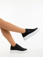 Diara fekete női sportcipő ökológiai bőrből