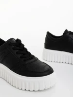 Diara fekete női sportcipő ökológiai bőrből