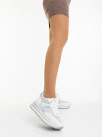 Ylumi fehér női sportcipő ökológiai bőrből és textil anyagból