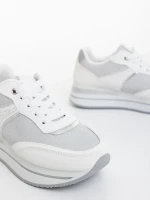 Ylumi fehér női sportcipő ökológiai bőrből és textil anyagból
