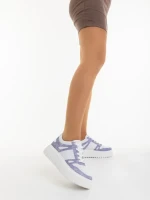 Diara fehér és lila női sportcipő ökológiai bőrből