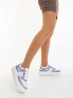 Diara fehér és lila női sportcipő ökológiai bőrből