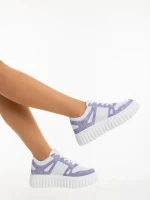Diara fehér és lila női sportcipő ökológiai bőrből