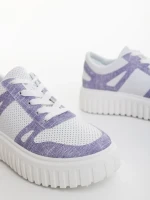 Diara fehér és lila női sportcipő ökológiai bőrből