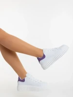 Yarada fehér és lila női sportcipő ökológiai bőrből