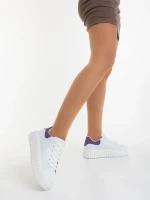 Yarada fehér és lila női sportcipő ökológiai bőrből