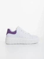 Yarada fehér és lila női sportcipő ökológiai bőrből