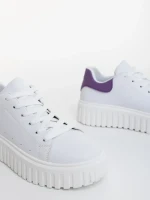 Yarada fehér és lila női sportcipő ökológiai bőrből