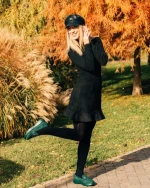 Mirumia zöld női félcipő textil anyagból