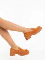 Nobara tevebarna női félcipő textil anyagból