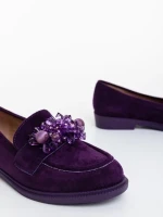 Lynora lila női félcipő textil anyagból
