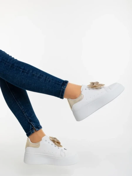 Zenara aranyszinű női sportcipő ökológiai bőrből