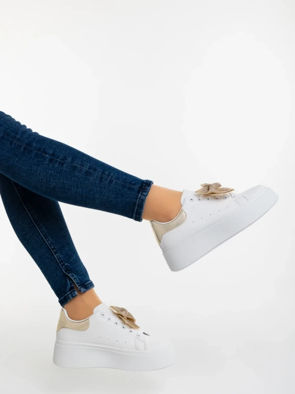 Zenara aranyszinű női sportcipő ökológiai bőrből