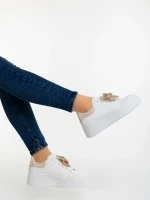 Zenara aranyszinű női sportcipő ökológiai bőrből