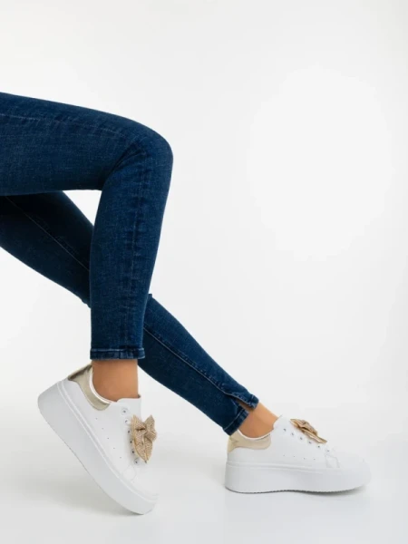 Zenara aranyszinű női sportcipő ökológiai bőrből