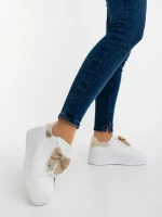 Zenara aranyszinű női sportcipő ökológiai bőrből