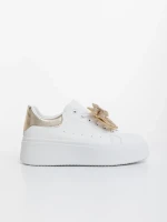 Zenara aranyszinű női sportcipő ökológiai bőrből