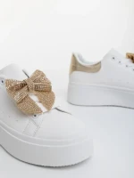 Zenara aranyszinű női sportcipő ökológiai bőrből