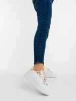 Amazera aranyszinű női sportcipő ökológiai bőrből