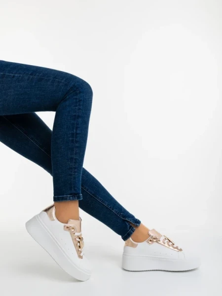 Amazera pezsgőszinű női sportcipő ökológiai bőrből