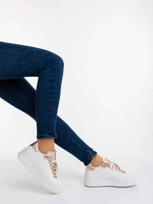 Amazera pezsgőszinű női sportcipő ökológiai bőrből