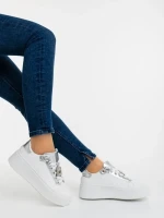 Amazera ezüstszinű női sportcipő ökológiai bőrből