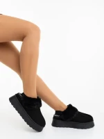 Azerin fekete női papucs textil anyagból