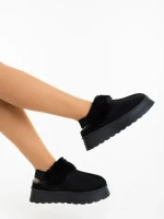 Azerin fekete női papucs textil anyagból