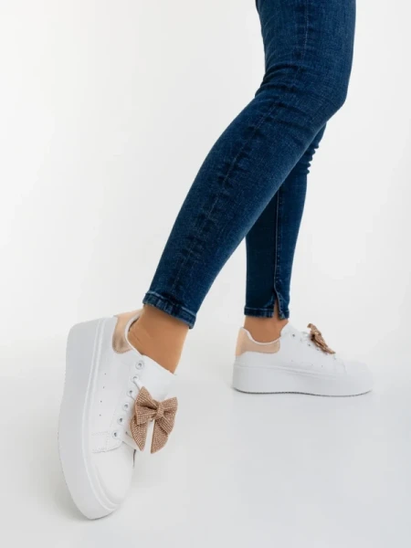 Zenara pezsgőszinű női sportcipő ökológiai bőrből