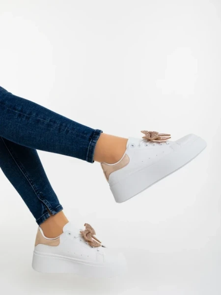 Zenara pezsgőszinű női sportcipő ökológiai bőrből