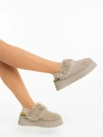 Azerin bézs női papucs textil anyagból