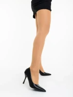 Rodinia fekete női magassarkú cipő ökológiai bőrből