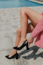 Pictoria fekete női magassarkú cipő ökológiai bőrből