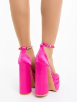 Arcania fukszia női magassarkú cipő textil anyagból