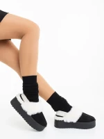 Delisia fekete női papucs textil anyagból