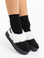 Delisia fekete női papucs textil anyagból