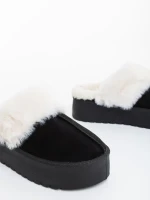 Delisia fekete női papucs textil anyagból